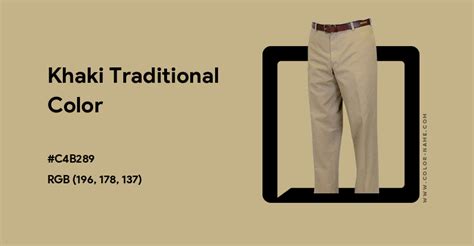 Khaki Traditional color hex code is #C4B289