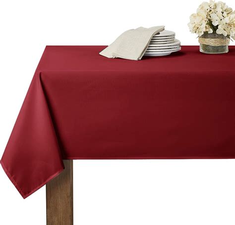 Amazon.com: RYB HOME Red Table Cloth - Spill-Proof Waterproof Scratch ...