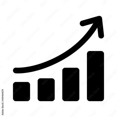 Growth chart / graph curve flat icon for apps and websites Stock ...