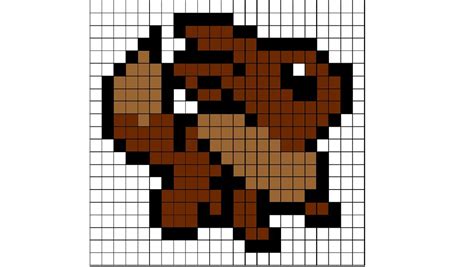 Minecraft Eevee Pixel Art Grid