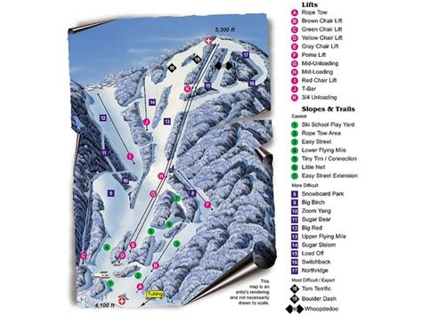 Sugar Mountain Resort Ski Trail Map - Banner Elk North Carolina United ...