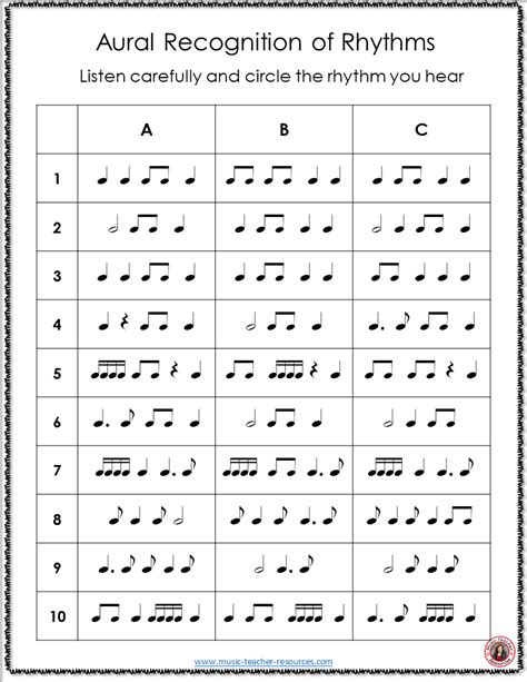 Rhythm | Free music worksheets | Just one of the sheets available in ...