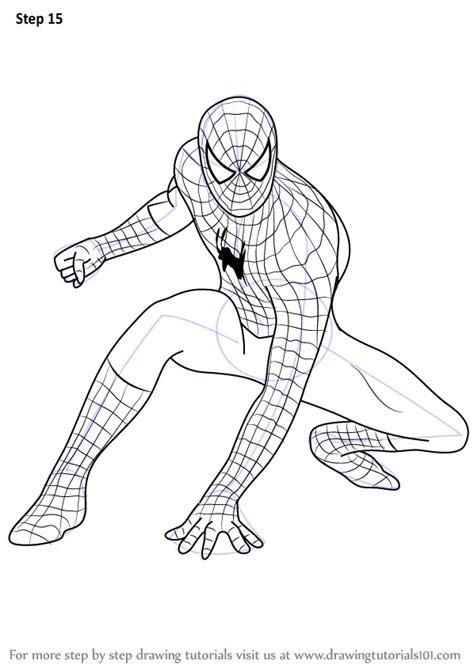 Step by Step How to Draw Spiderman : DrawingTutorials101.com