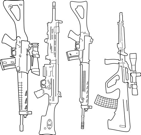 Hunting Gun Coloring Pages