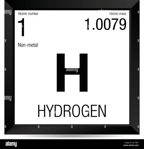 Hydrogen symbol. Element number 1 of the Periodic Table of the Elements ...