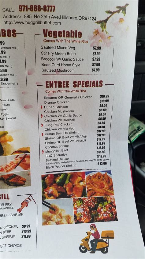 Menu at Hug Grill Buffet restaurant, Hillsboro