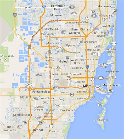 Mapa de Miami | TurismoEEUU | Plano, Condados, Calles, Sitios turísticos