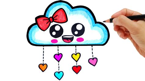 HOW TO DRAW A CUTE CLOUD EASY STEP BY STEP - YouTube