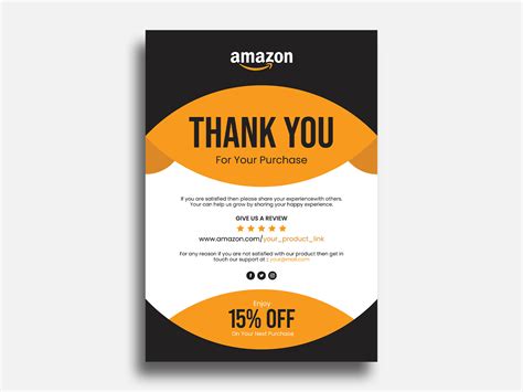 Amazon thank you card, product insert, package insert design by Mahbub ...