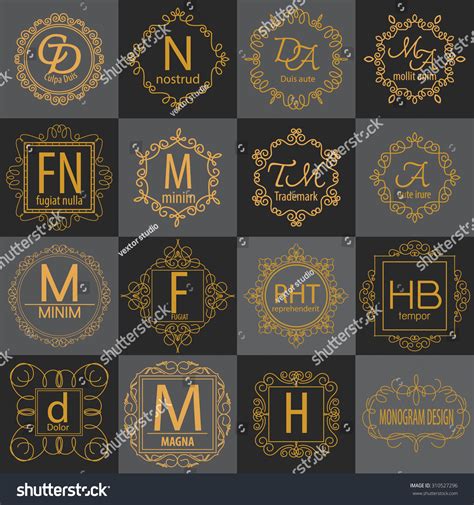 Luxury Monogram Logo Identity Template Collectionelegant Stock Vector ...