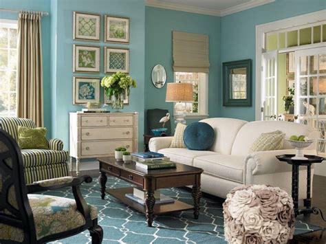 Traditional living room with light teal paint | Teal living rooms, Teal ...