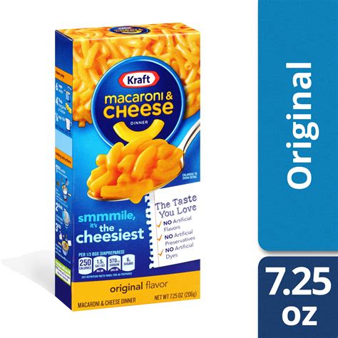 Kraft Original Flavor Mac and Cheese, 7.25 oz Box - Walmart.com ...