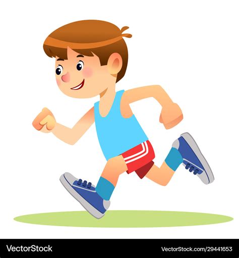 Boy running marathon runner or a running Vector Image