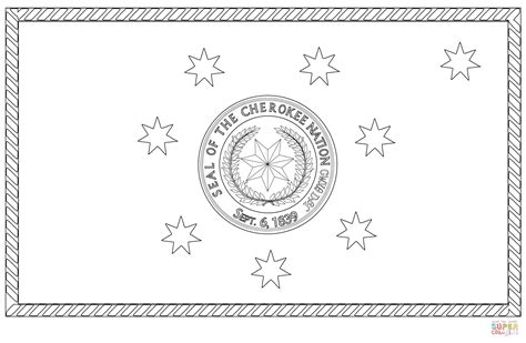 Flag of the Cherokee Nation coloring page | Free Printable Coloring Pages