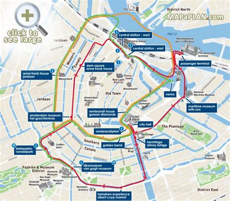 Amsterdam maps - Top tourist attractions - Free, printable city street ...