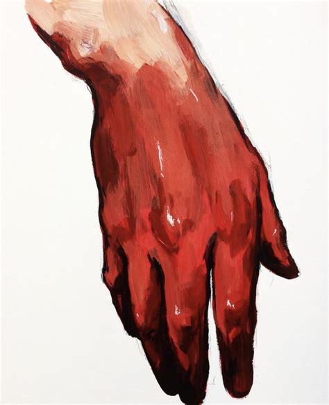 an instagram with a red hand painted on it