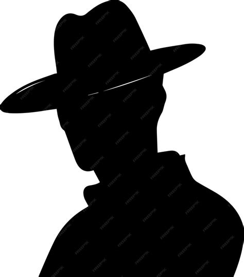 Premium Vector | Black hat man vector silhouette illustration