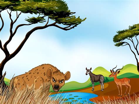 Animals and field 376832 Vector Art at Vecteezy