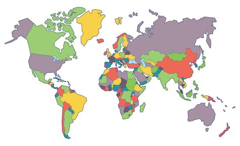 World Map Without Country Names – Topographic Map of Usa with States