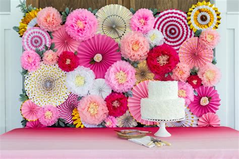 DIY Paper Flowers Backdrop Party Ideas Party Printables Blog ...