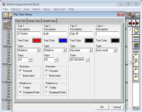 Setting Up Flip Tabs in the Appointment Book | Dentrix
