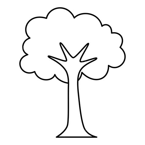 Tree Line Drawing, Tree Drawing, Wing Drawing, Tree PNG and Vector with ...