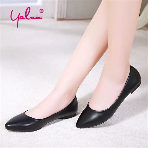 Aliexpress.com : Buy Summer Black Flat Shoes Women Leather Pointed Toe ...