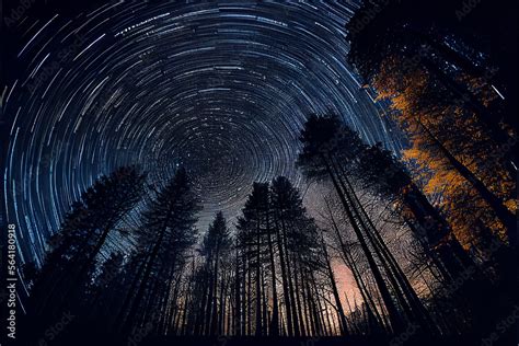 Astrophotography, Long exposure, sky, stars Stock Illustration | Adobe ...