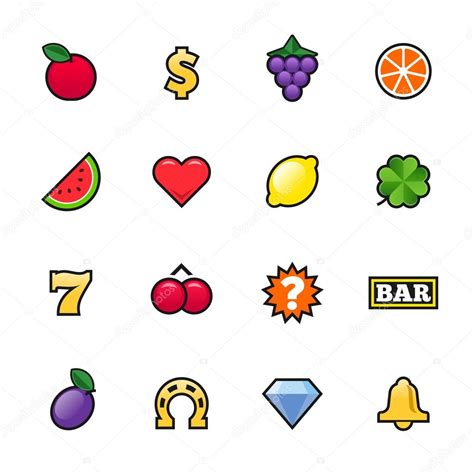 Slot Machine Symbols: Fruit, Bell Horseshoe and Seven - HYMOTION