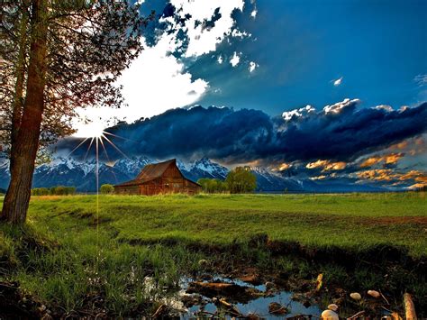 Mountain Cabin HD desktop wallpaper : Widescreen : High Definition ...