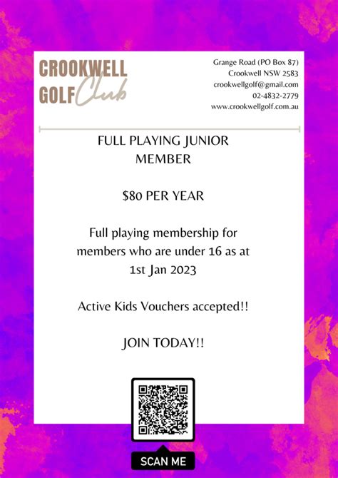 Become a member! - Crookwell Golf Club