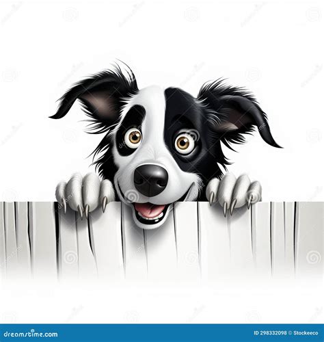 Happy Expressionism: Detailed Illustration of a Cartoon Border Collie ...