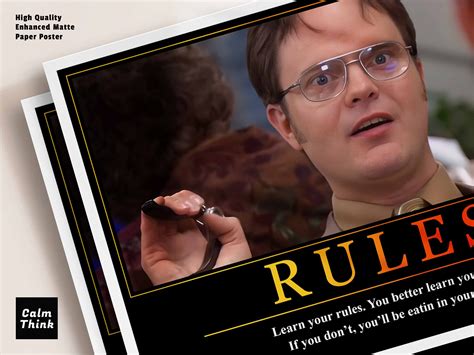 Dwight Schrute Rules Motivation Posters the Office Motivational Prints ...