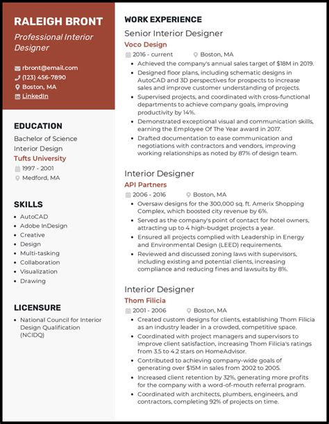 Interior Design Resume Format For Fresher Pdf | Psoriasisguru.com