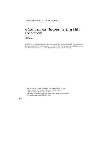 (PDF) A Compactness Theorem for Yang-Mills Connections