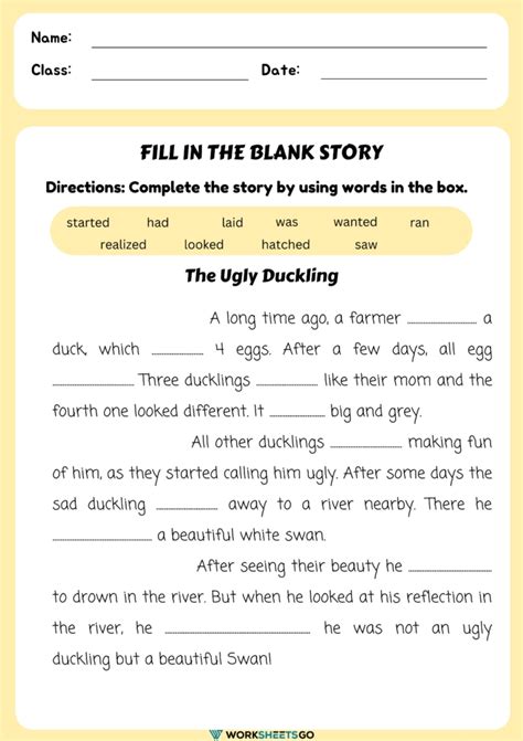 Noun Fill in the Blanks Worksheet - Have Fun Teaching - Worksheets Library