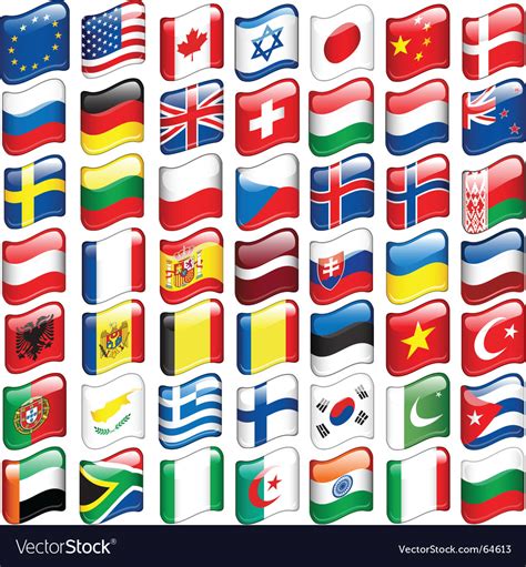 Set of world flags Royalty Free Vector Image - VectorStock