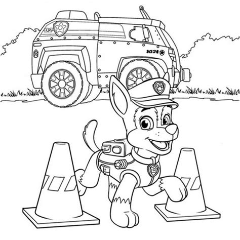 Chase Paw Patrol 8 Coloring Page - Free Printable Coloring Pages for Kids