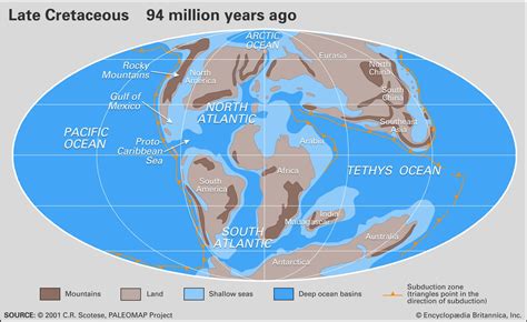 Cretaceous Period | Definition, Climate, Dinosaurs, & Map | Britannica