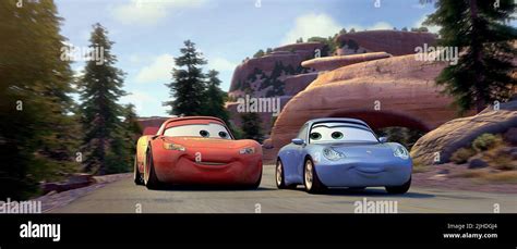 LIGHTNING MCQUEEN, SALLY CARRERA, CARS, 2006 Stock Photo - Alamy