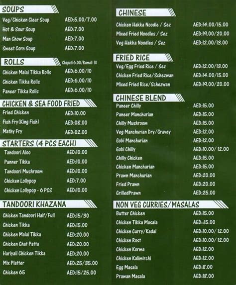 Oasis Restaurant Menu, Menu for Oasis Restaurant, Industrial Area ...