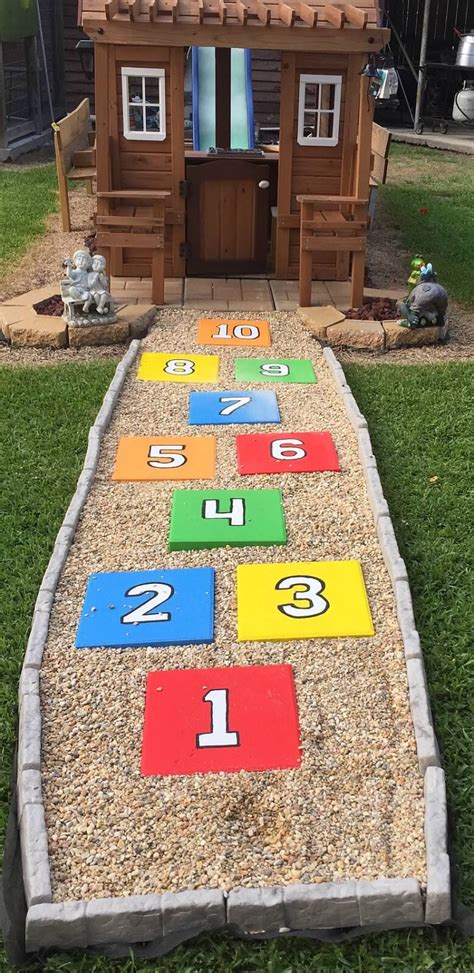 Zara's Hopscotch | Backyard kids play area, Play area backyard ...