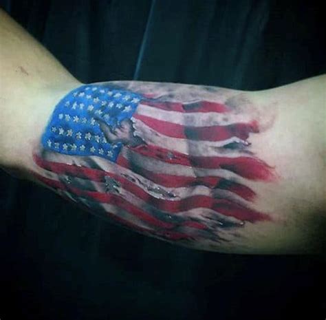 Torn American Flag Tattoo