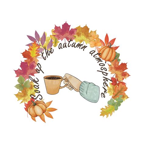 Premium Vector | Drink coffee in autumn. Hand holding a coffee cup with ...