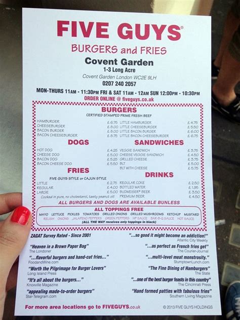 Five Guys Covent Garden London Review - American Burgers Come To The UK