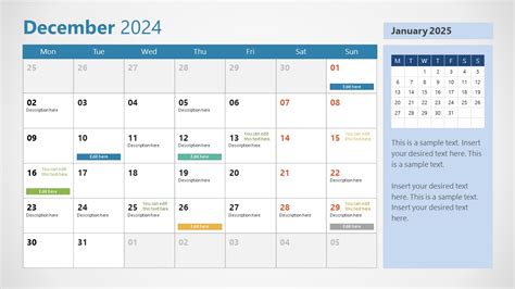 2024 Calendar PowerPoint Template & Presentation Slides