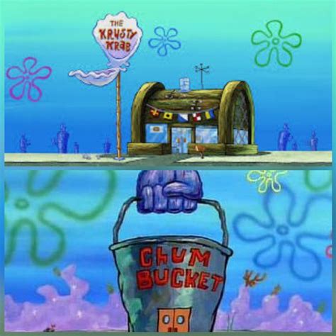 krusty krab vs chum bucket Blank Template - Imgflip