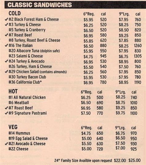 Togo's Sandwiches Menu, Menu for Togo's Sandwiches, Vallejo, Vallejo ...