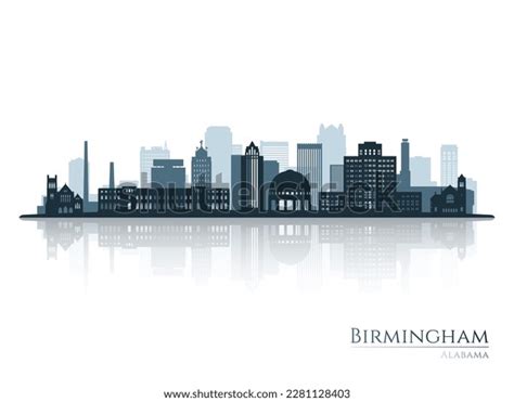 Birmingham Skyline Silhouette Reflection Landscape Birmingham Stock Vector (Royalty Free ...