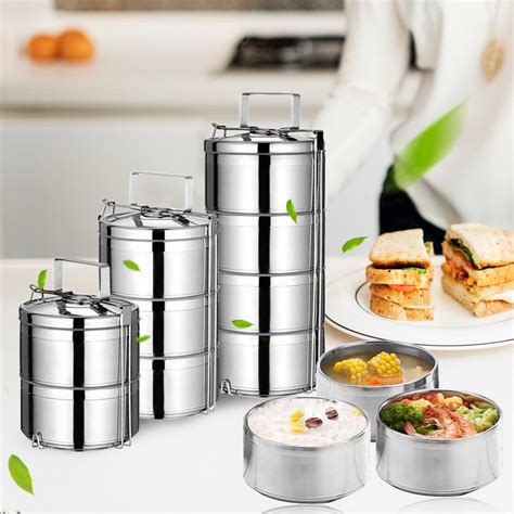 Insulated Food Container Stainless Steel Food Carrier Stackable Bento ...